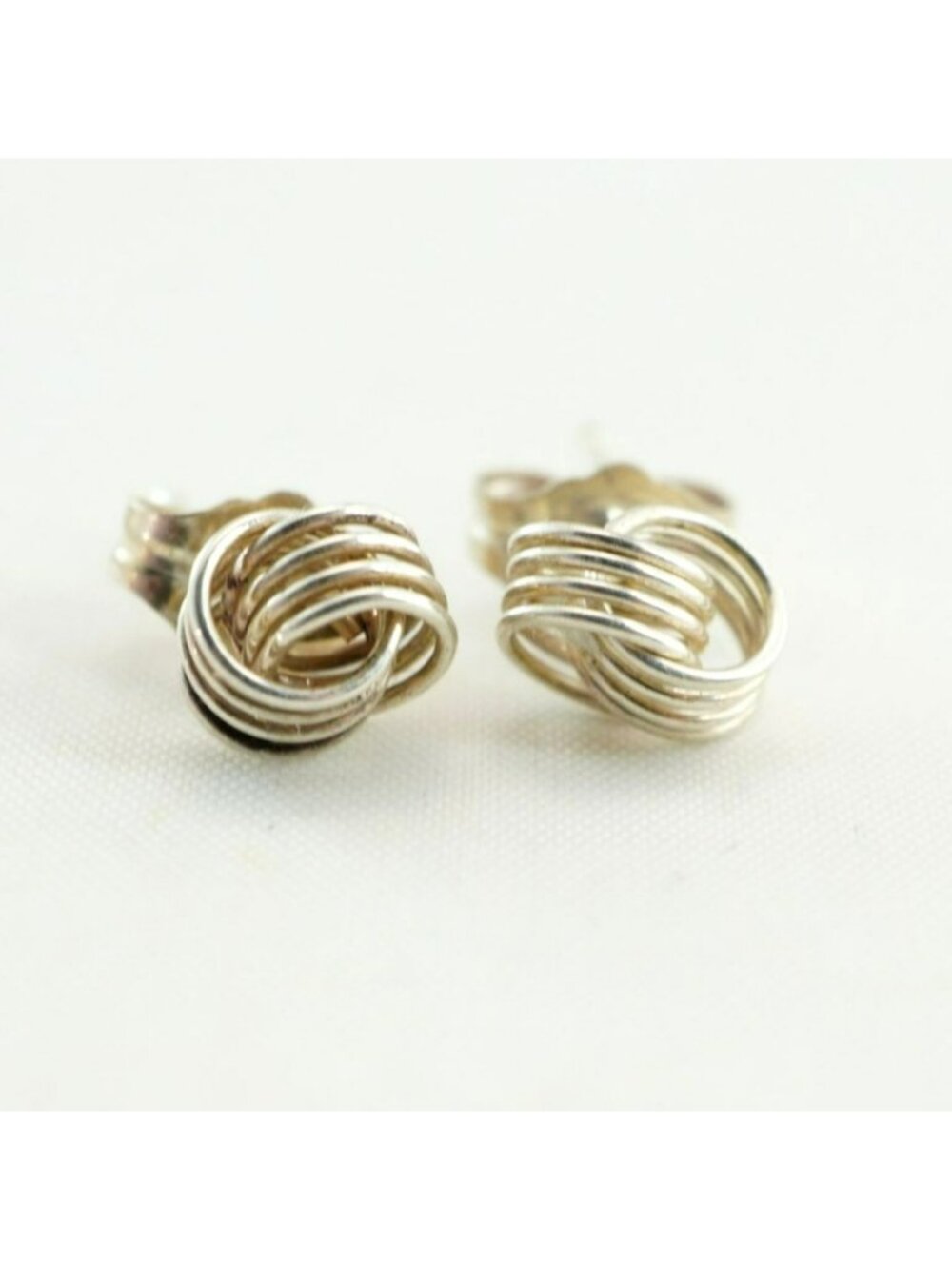 Vintage Sterling Silver Knot Stud Earrings
